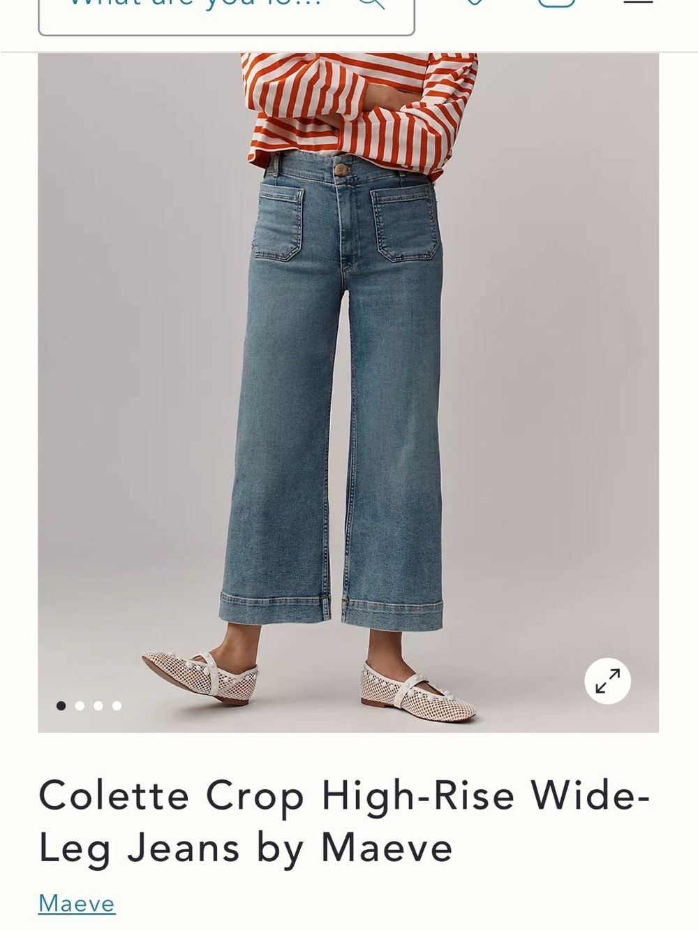 Anthropologie Maeve Wide-Leg Crop Jeans in Light Blue